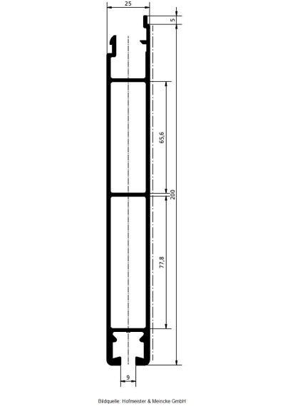 Bordwandprofil / unteres Abschlußprofil 200 mm blank